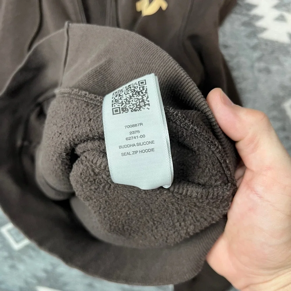 True Religion Mens Buddha Silicone Seal Zip Hoodie Brown 700887R Medium